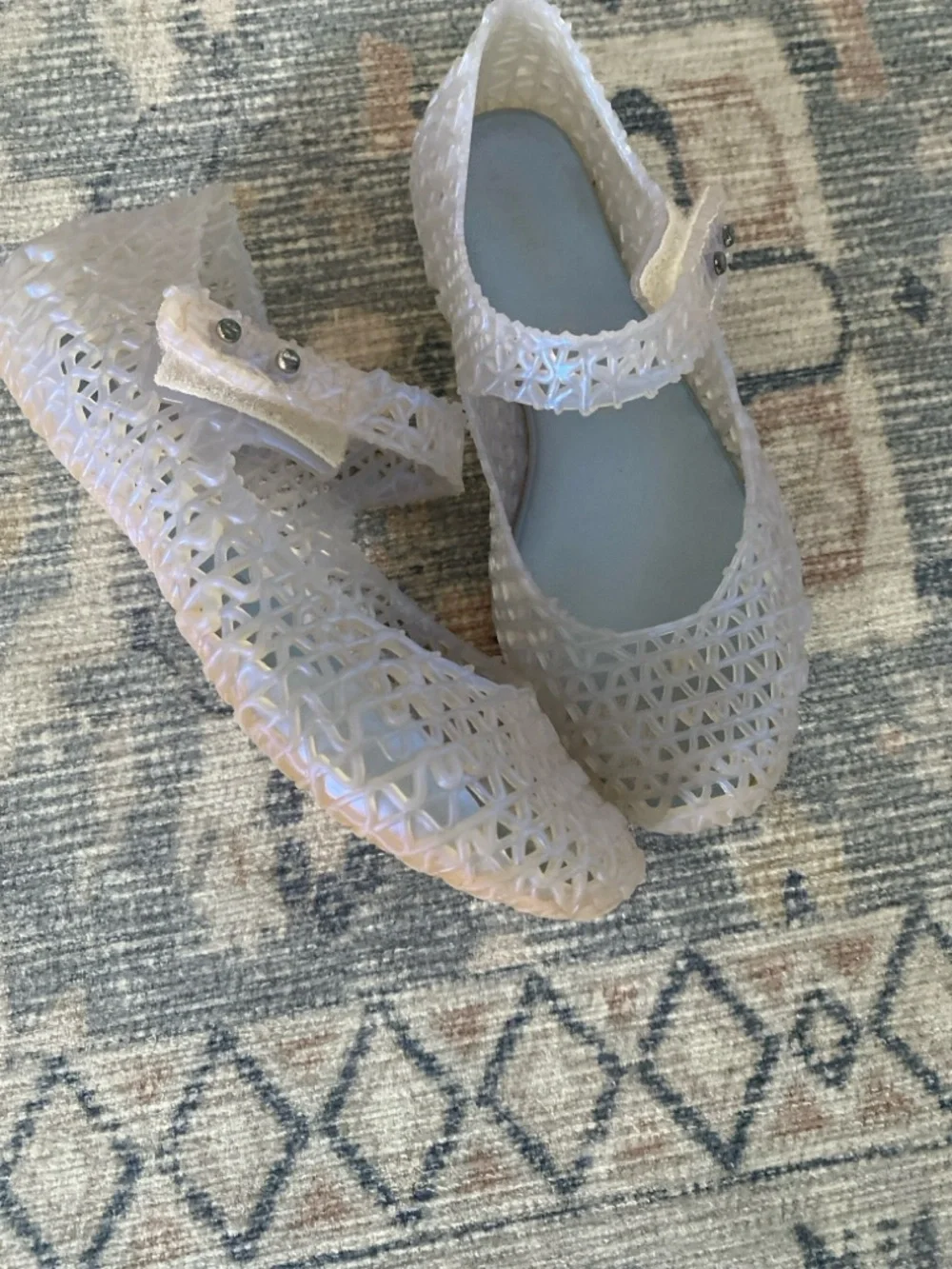 Mini Melissa Girls Iridescent Pearl Jelly Mary Janes